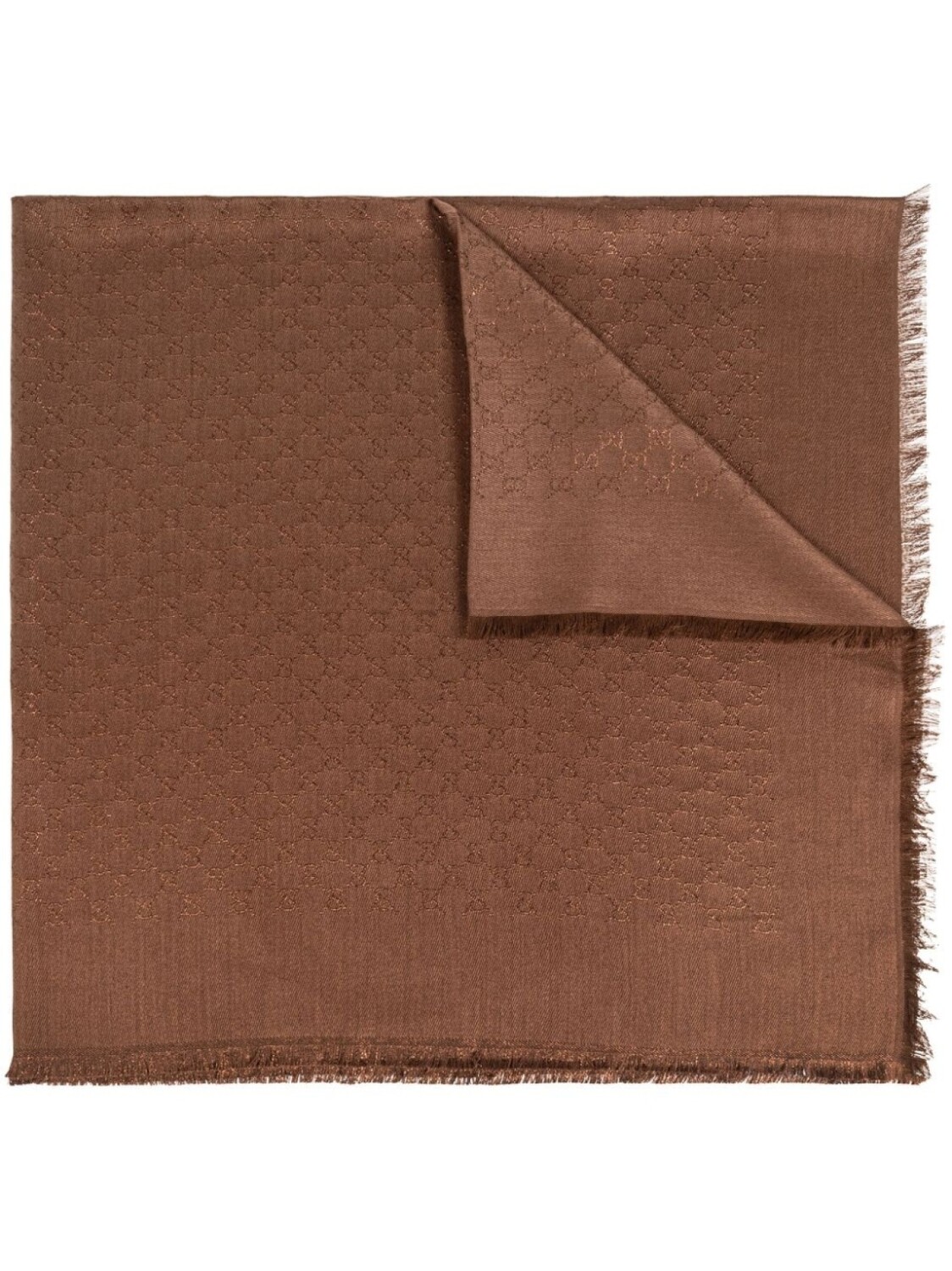

Жаккардовая шелковая шаль Gucci, коричневый