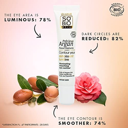 So'bio Etic Precieux Argan Organic Осветляющий и разглаживающий крем для контура глаз 15 мл Sobio Etic — фото 3