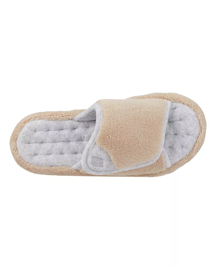 Женские тапочки-кроксы Microterry Spa Slide Clog Isotoner Signature, коричневый/бежевый — фото 3