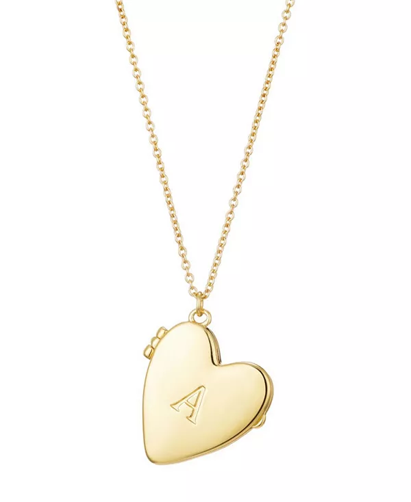 

Золотое ожерелье с инициалом в виде сердца Adornia, gold-a