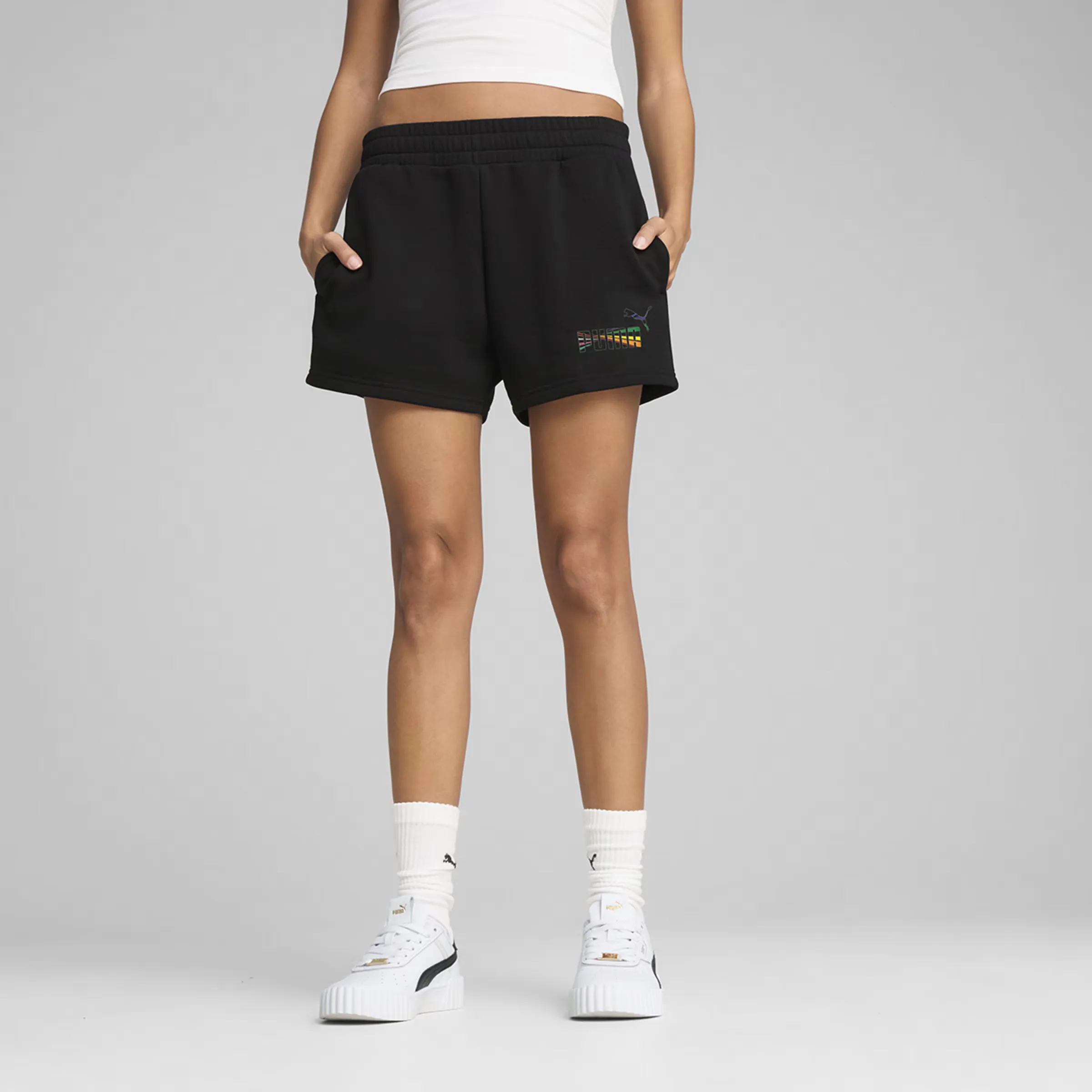 

Шорты Puma LOVE UNITED средней посадки 4" женские шорты, черный