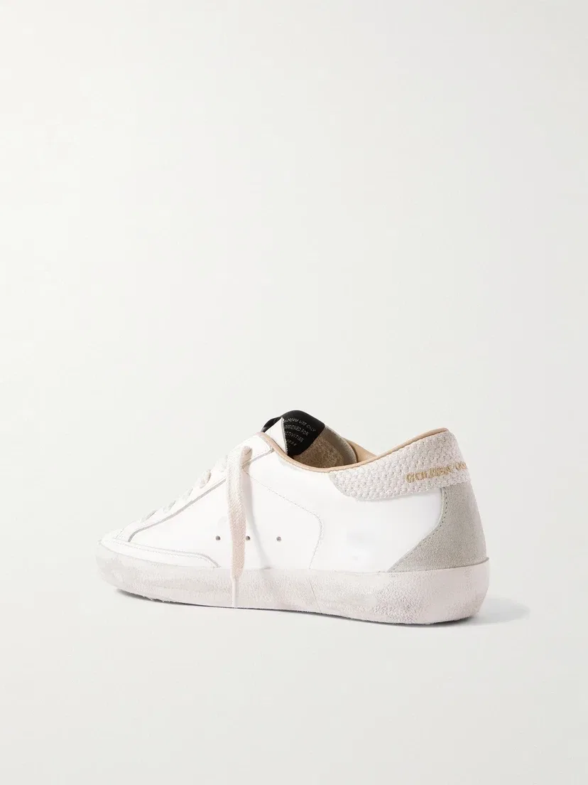 Кроссовки Super-Star из кожи с отделкой из потертой замши GOLDEN GOOSE, белый — фото 3