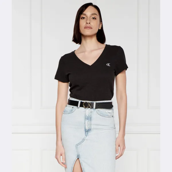 Футболка узкого кроя Slub Calvin Klein, черный — фото 2