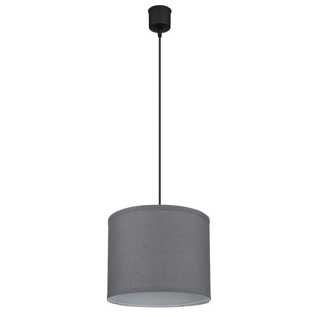 

Подвесной светильник, металл, текстиль, черный, антрацит, D 28 см etc-shop, серый