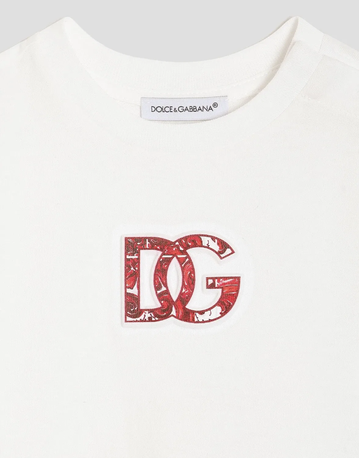 Трикотажная футболка с рельефным логотипом DOLCE & GABBANA, белый — фото 3