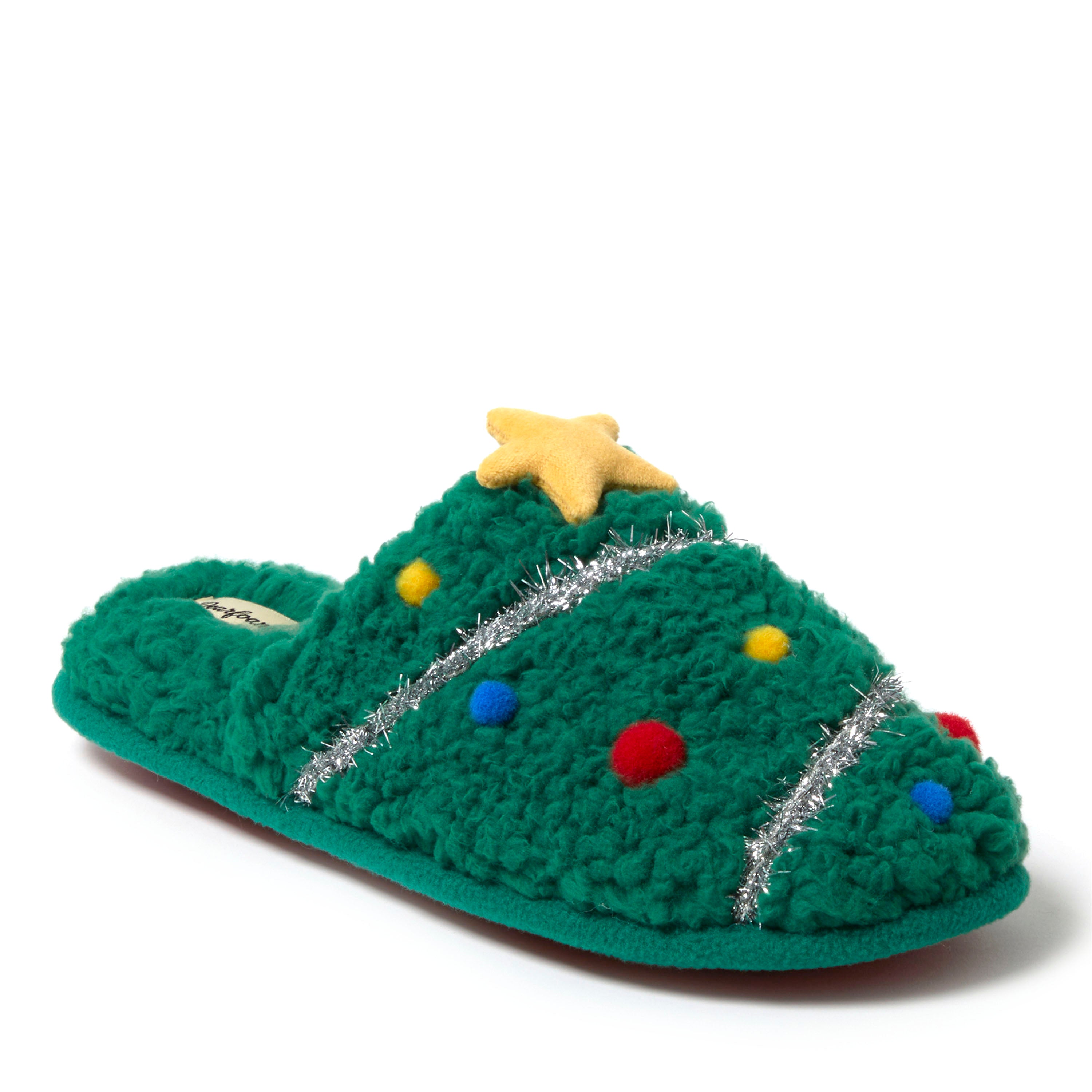 

Тапочки-унисекс Dearfoams Novelty Holiday Christmas Scuff, темно-зеленый