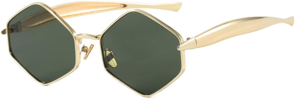 

Винтажные солнцезащитные очки с ромбовидным рисунком для женщин и мужчин, роскошные дизайнерские солнцезащитные очки в стиле панк, популярные металлические очки для активного отдыха, защита от УФ-излучения UV400 SZVVBKK, Gold G15