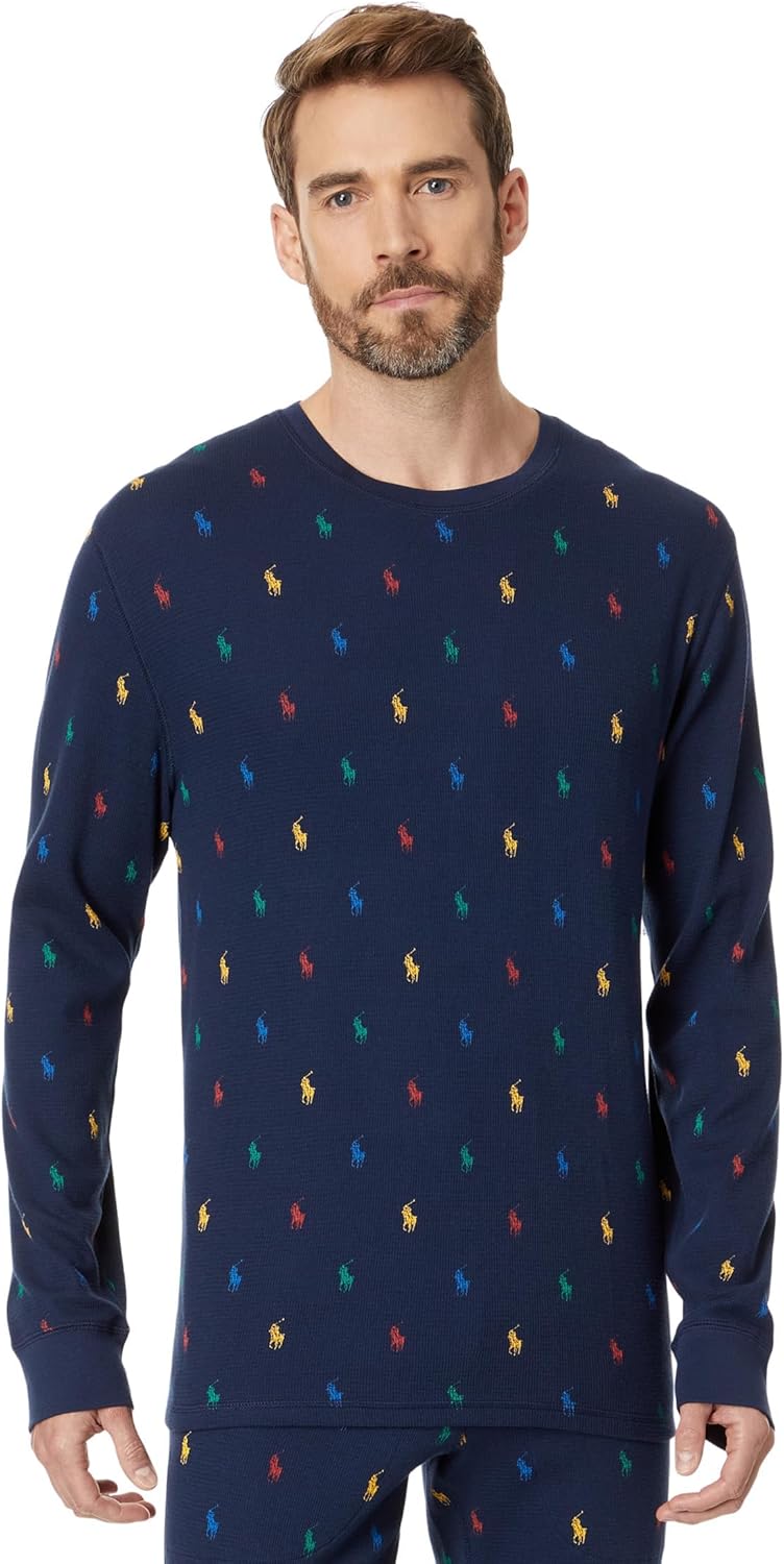 

Polo Ralph Lauren вафельная футболка с длинными рукавами и принтом, Cruise Navy/Primary All Over Pony Player, Синий, Polo Ralph Lauren вафельная футболка с длинными рукавами и принтом, Cruise Navy/Primary All Over Pony Player