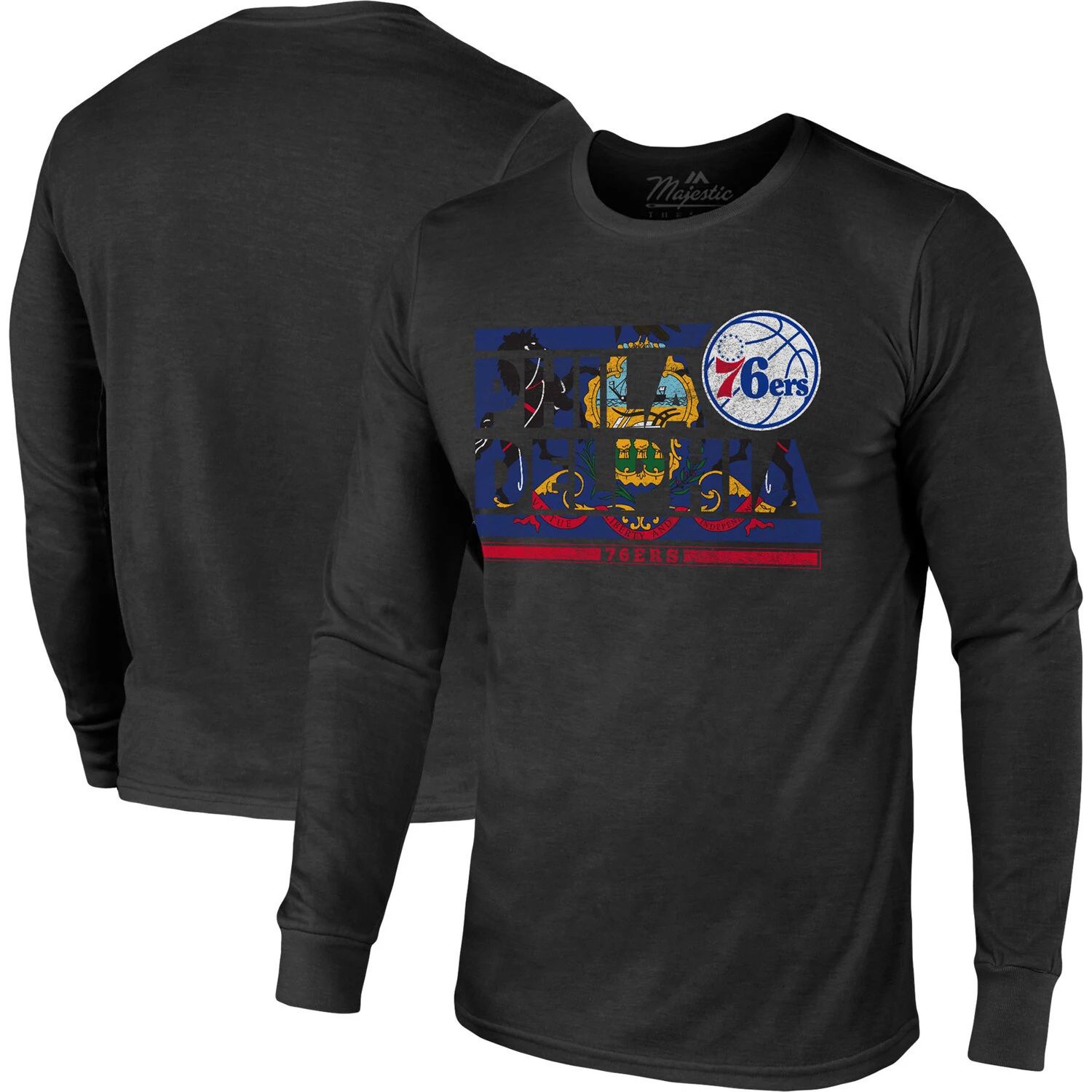 

Черная мужская футболка Threads Philadelphia 76ers City and State Tri-Blend с длинными рукавами Majestic, Черный, Черная мужская футболка Threads Philadelphia 76ers City and State Tri-Blend с длинными рукавами Majestic