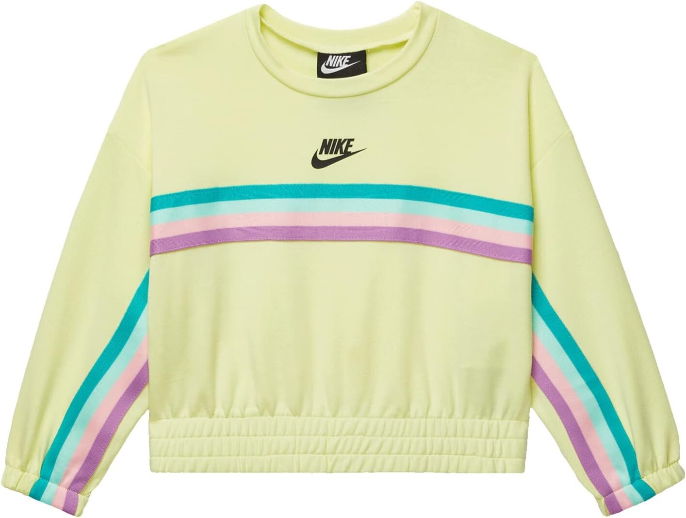 

Толстовка Nike Kids Striped Crew Neck Sweatshirt, цвет Citron Tint