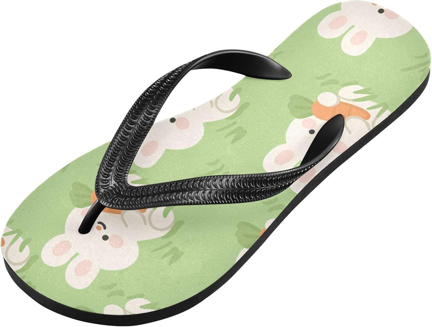 

Женские пляжные летние повседневные шлепанцы UMIRIKO с кроликом и морковкой, зеленые, быстросохнущие, тапочки для мужчин A2301287