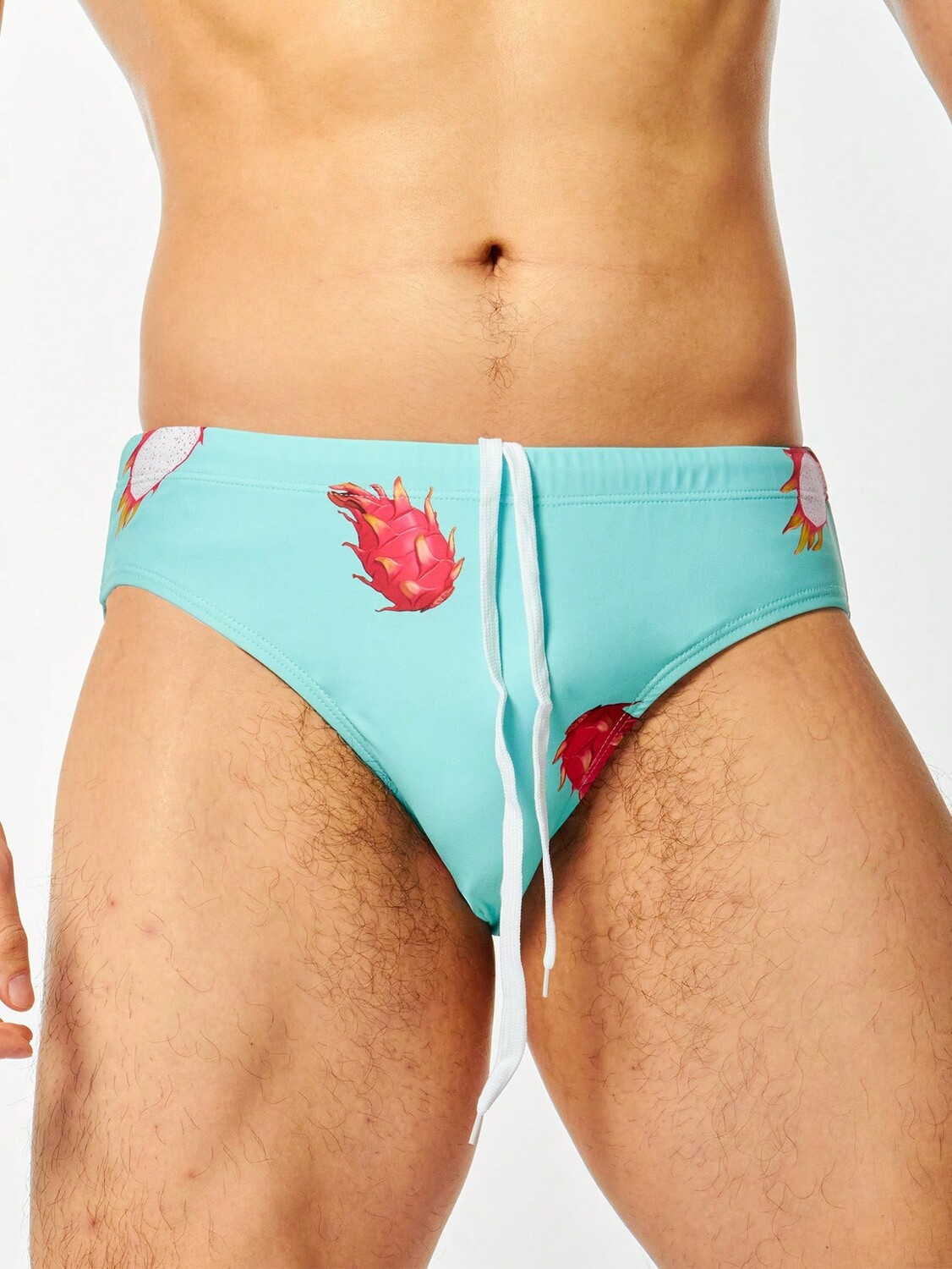 

Мужские плавки Manfinity Swimmode, принт «Драконий фрукт», кулиска, треугольник, мятно-синий