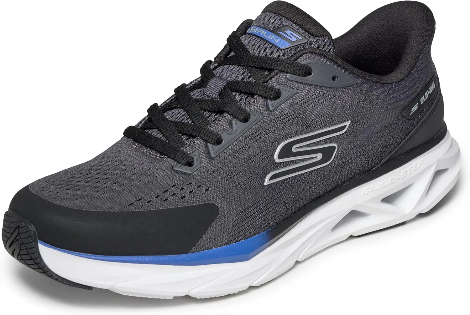 Мужские слипоны Skechers Glide Step Vortex, Black Dark Grey