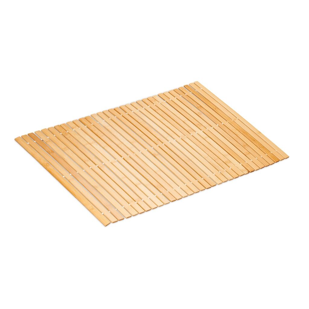 

Коврик для ванной Relaxdays из бамбука 80x50 см, светло-коричневый