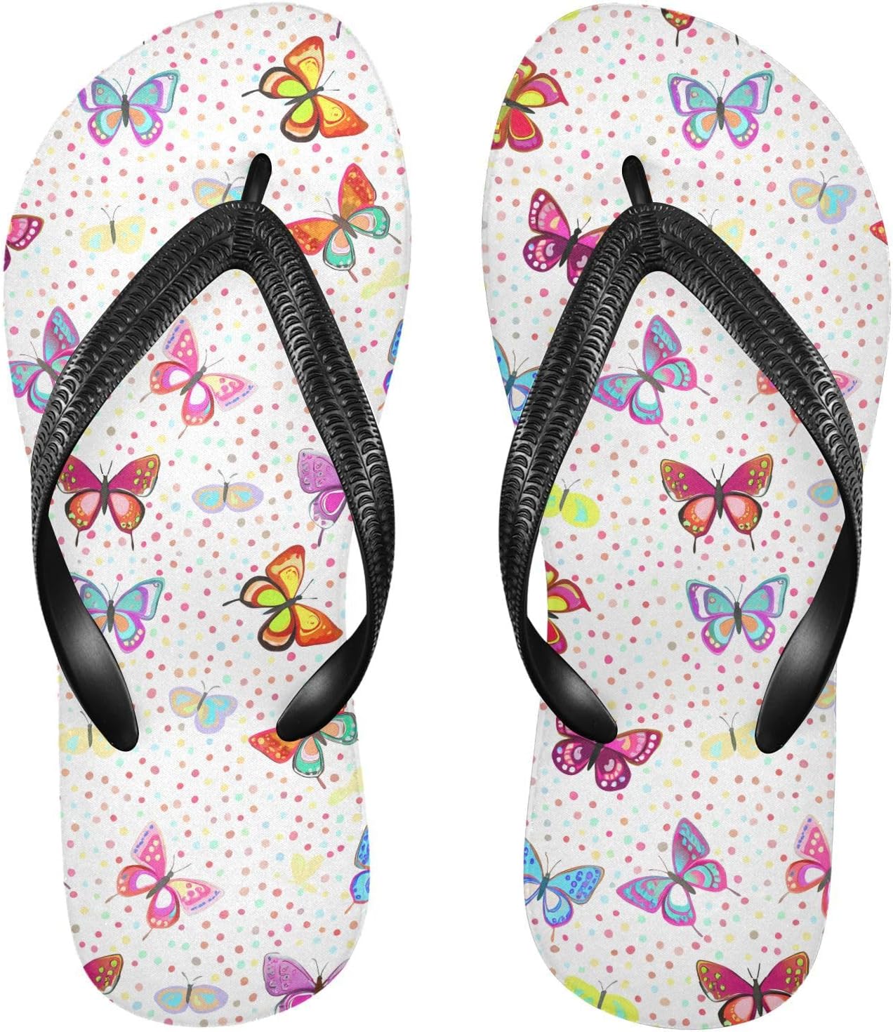 

Женские и мужские пляжные шлепанцы с яркими бабочками, для лета и душа, Butterfly