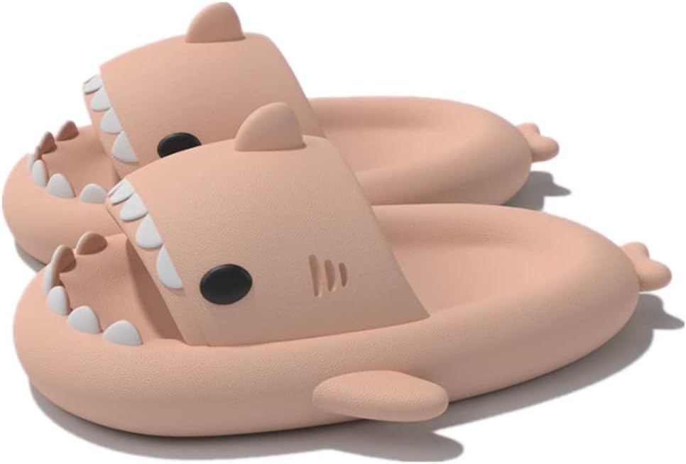 

Милые тапочки с градиентным рисунком в виде акулы, пляжная обувь с мягкой подошвой 4 см, летние тапочки-акулы для женщин и мужчин, из ЭВА, нескользящие, для ванной комнаты, для дома и улицы Kaitesi, розовый