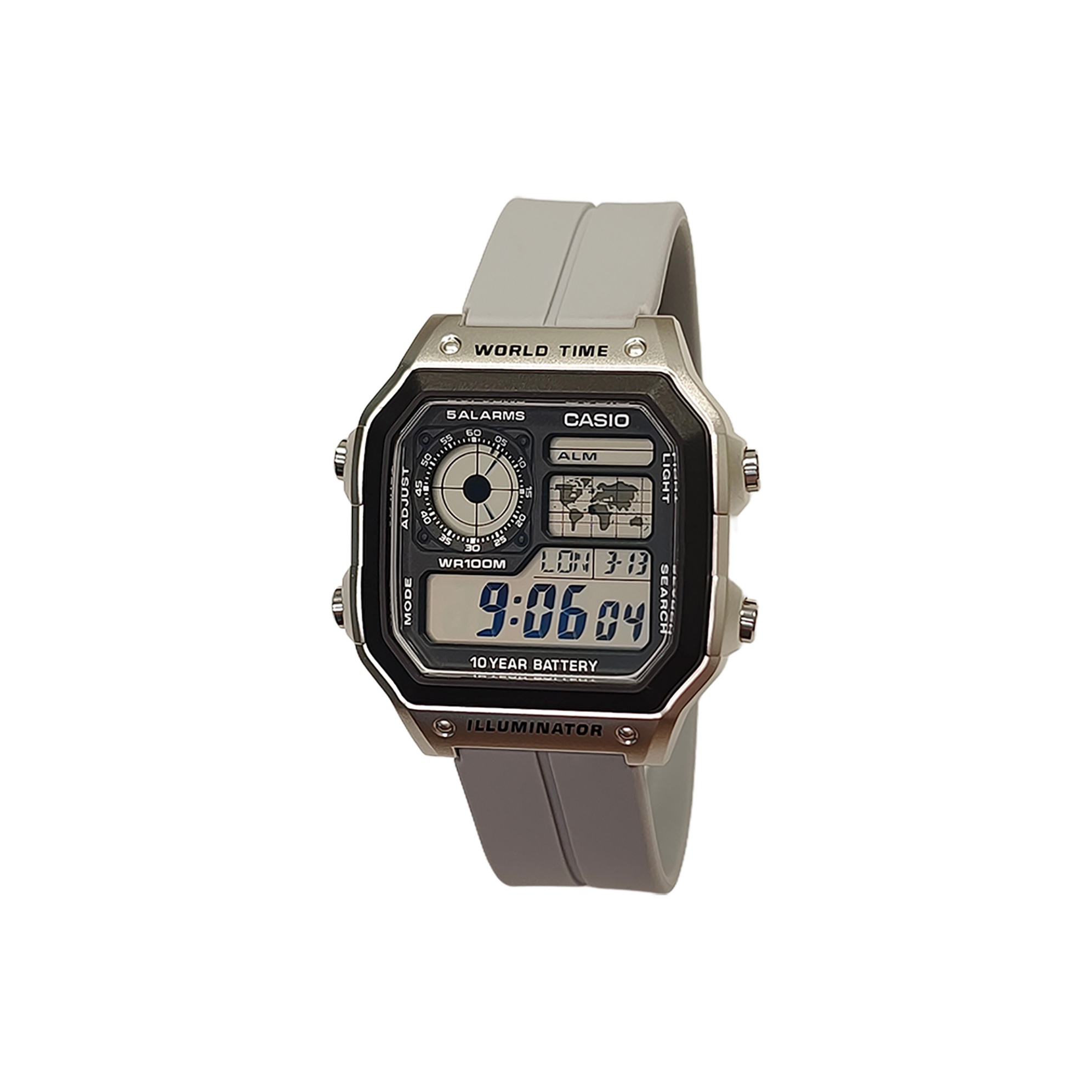 

CASIO Часы Unisex YOUTH Black Watch, Silver Block Disaster Gray