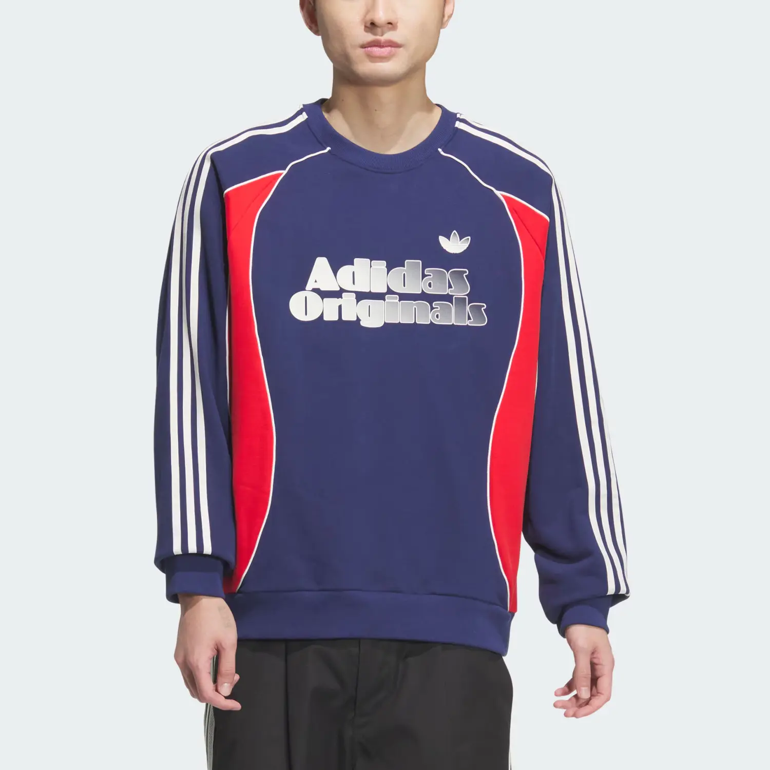 Adidas Originals Ретро ремикс свитшот мужской темно-синий — фото 4
