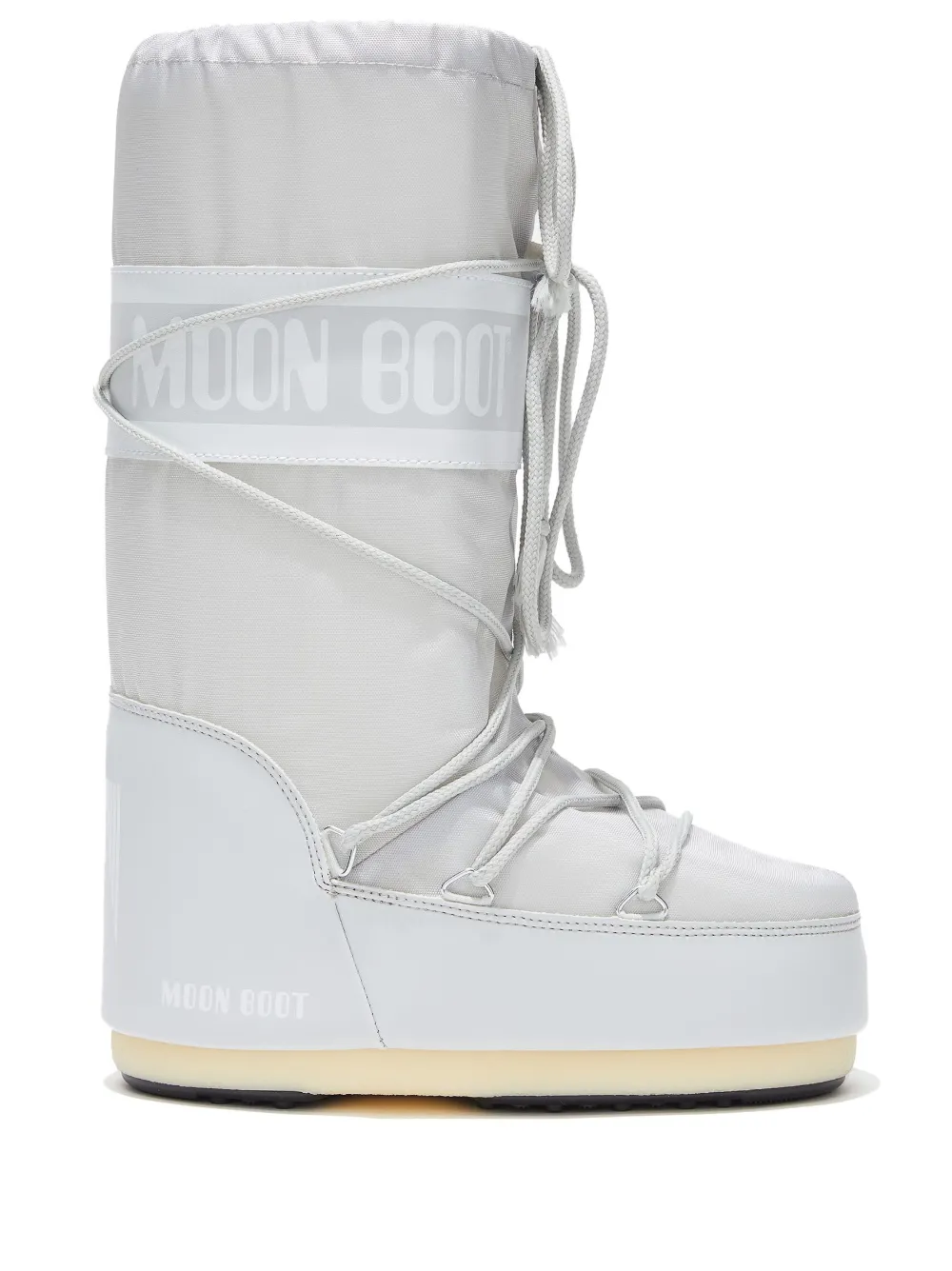 Сапоги женские Moon Boot на шнуровке с логотипом, серый