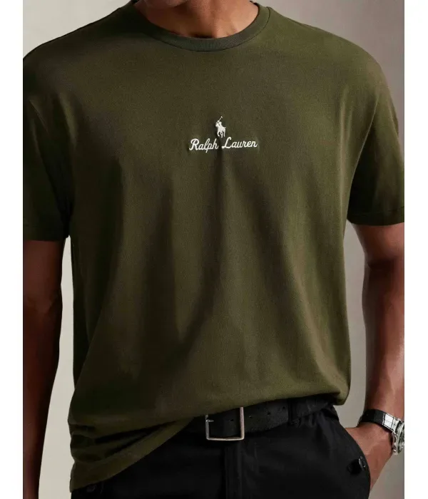 Футболка classic fit Polo Ralph Lauren, оливково-зеленый — фото 4