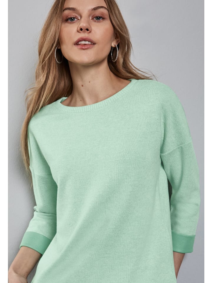

Футболка Street One, цвет shirt im melange-look' grün