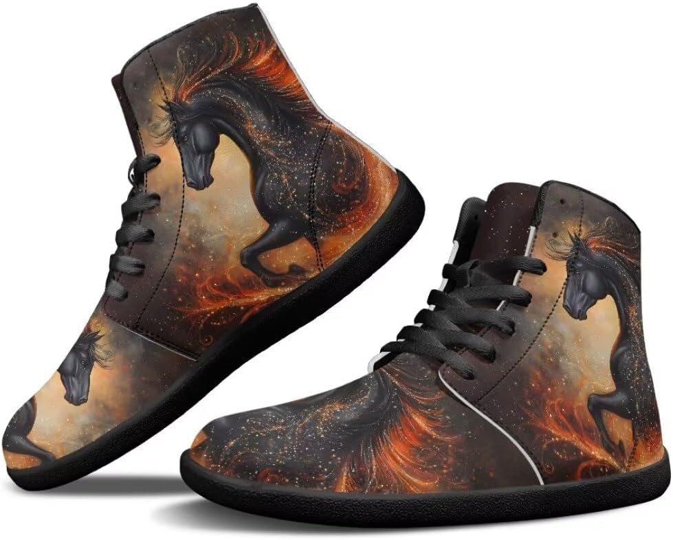 

Высокие мужские кроссовки без каблука, легкие, противоскользящие, для повседневной ходьбы, с нулевым перепадом высоты подошвы Getelinseng, Running Horse