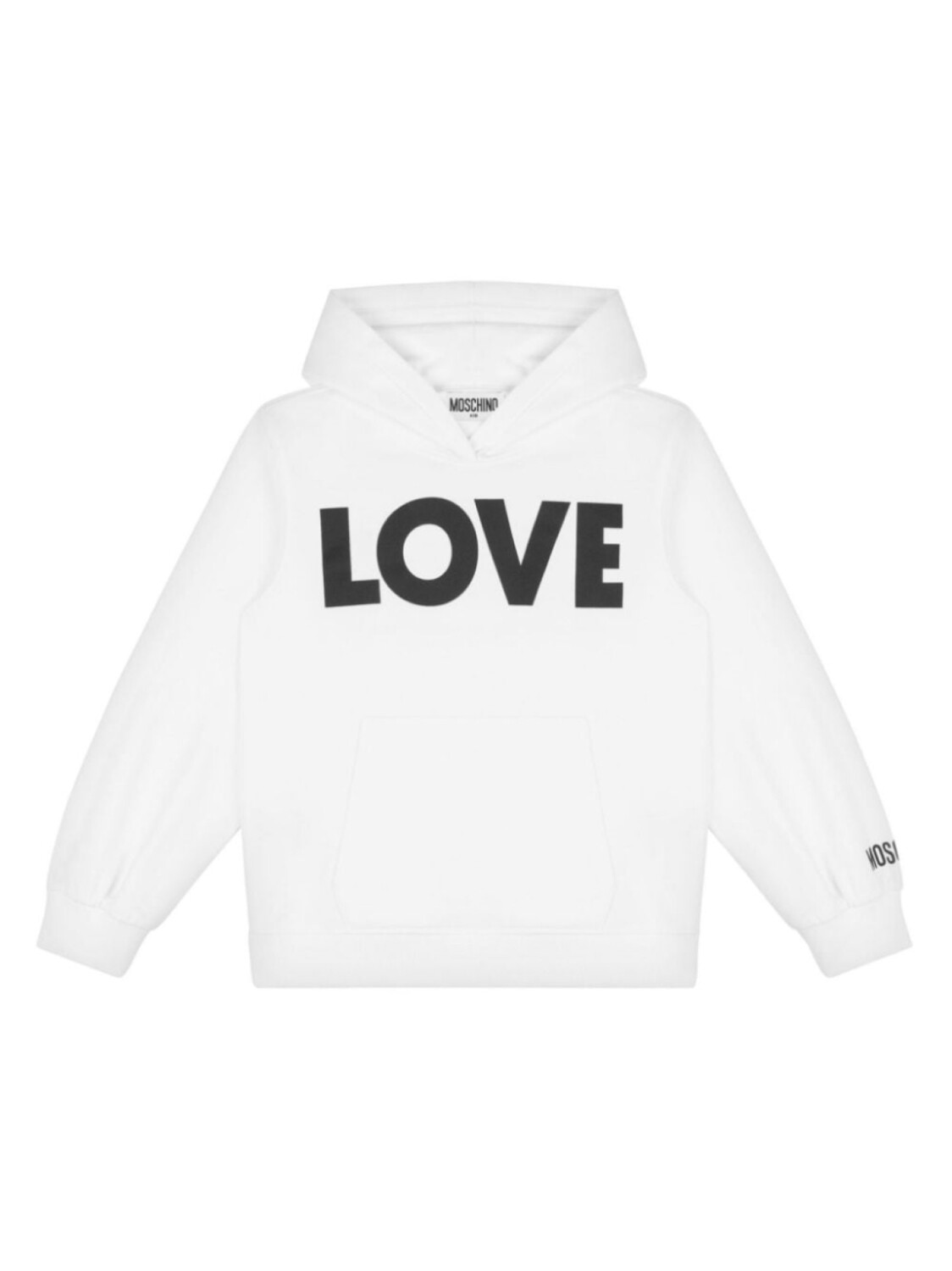 

Moschino Kids худи с манжетами в рубчик, белый