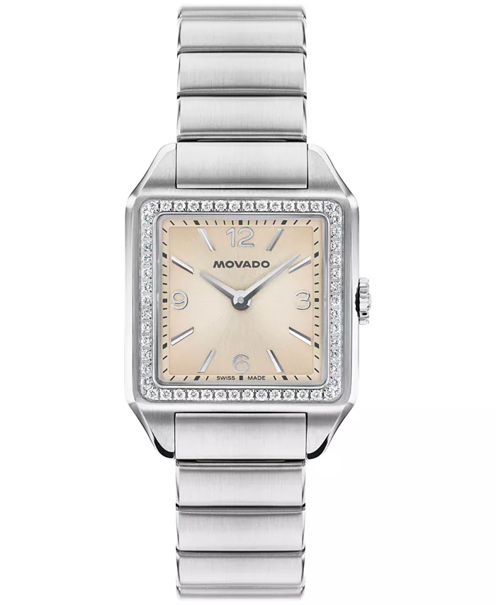 

Женские часы 1917 Lab Grown Diamond Swiss Quartz из нержавеющей стали, 25x34.1 мм Movado