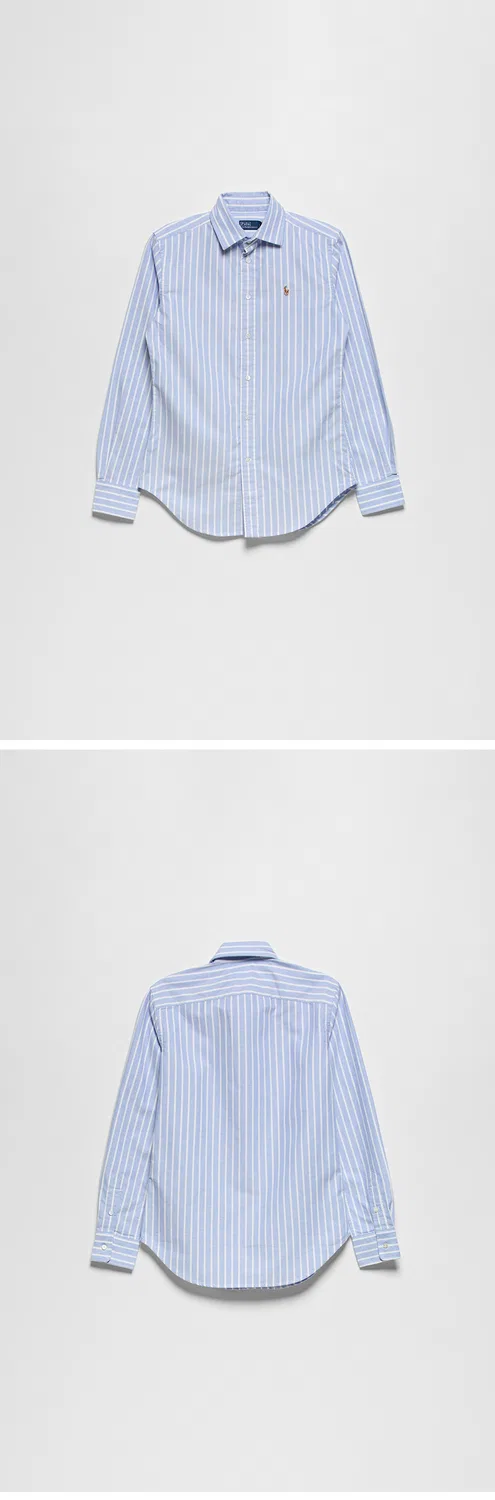 Женская классическая рубашка оксфорд синего цвета от Polo Ralph Lauren — фото 3