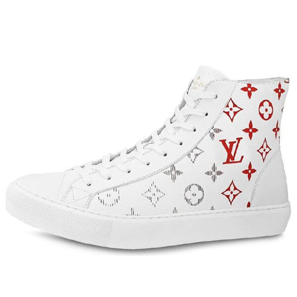 

Кроссовки tattoo monogram ankle sneakers 'white red grey' Louis Vuitton, белый