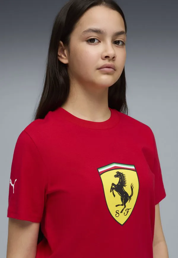 Футболка с принтом в виде цветного щита scuderia ferrari Puma, Rosso Corsa — фото 3