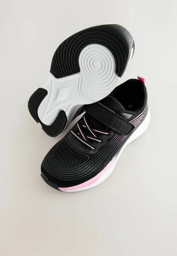 Кроссовки Next Wide fit (g) fit elastic lace up trainers, черно-розовый — фото 2