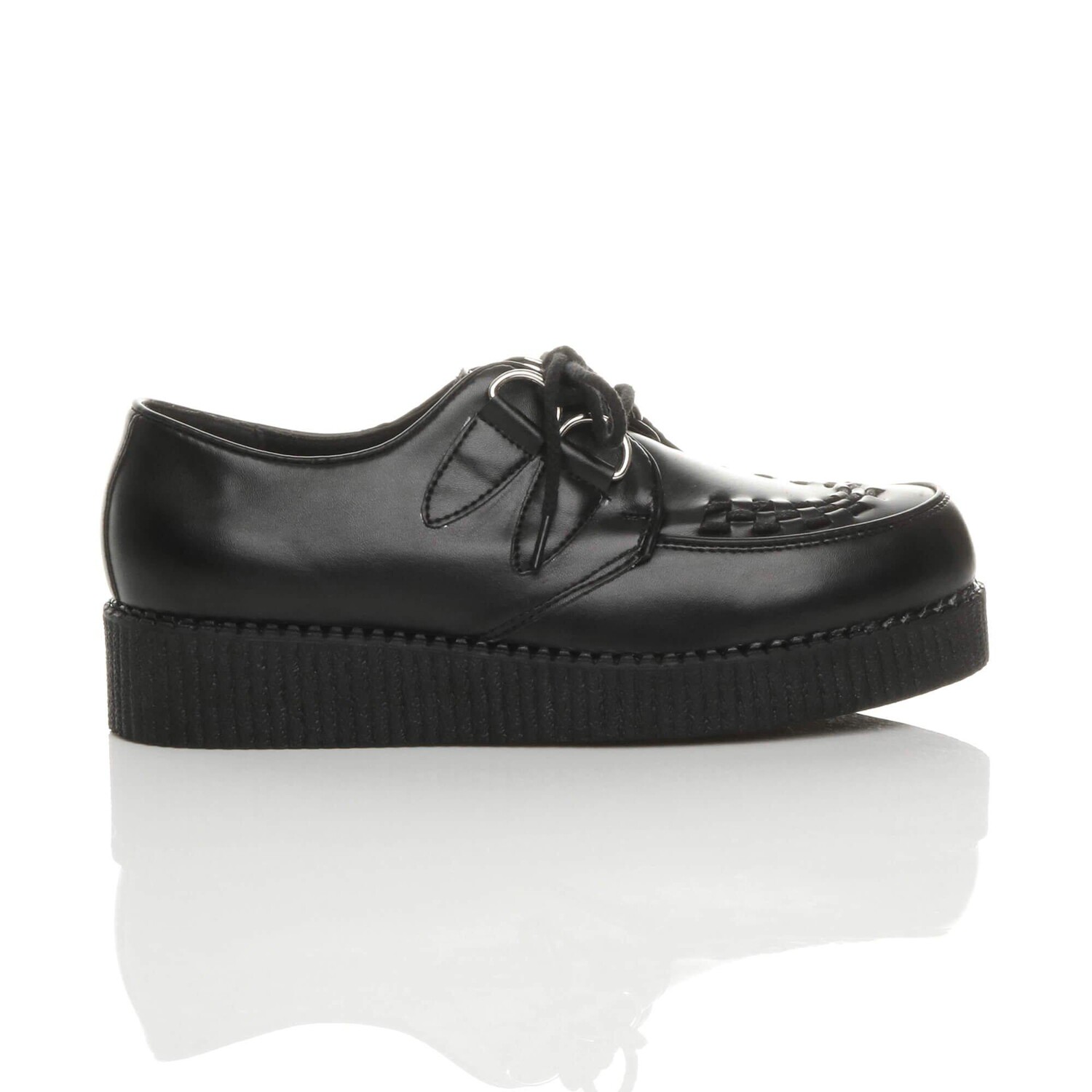Туфли из искусственной кожи на шнуровке Teddy Boy на низкой танкетке Creepers Teddy Boy AJVANI, черный — фото 2
