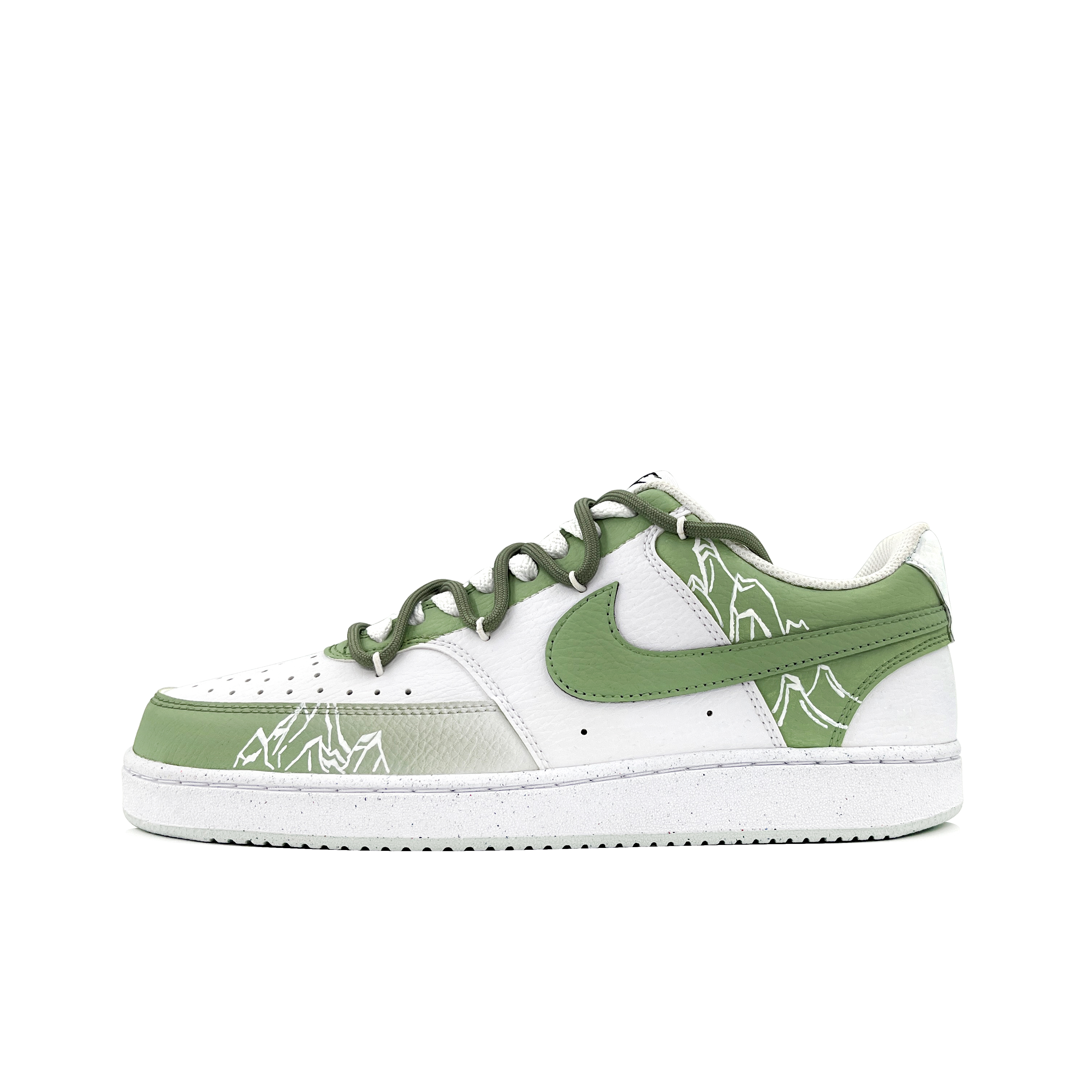 

Кроссовки Nike Court Vision 1 Skateboard Shoes Men Low-Top White/Green, Зеленый, Кроссовки Nike Court Vision 1 Skateboard Shoes Men Low-Top White/Green