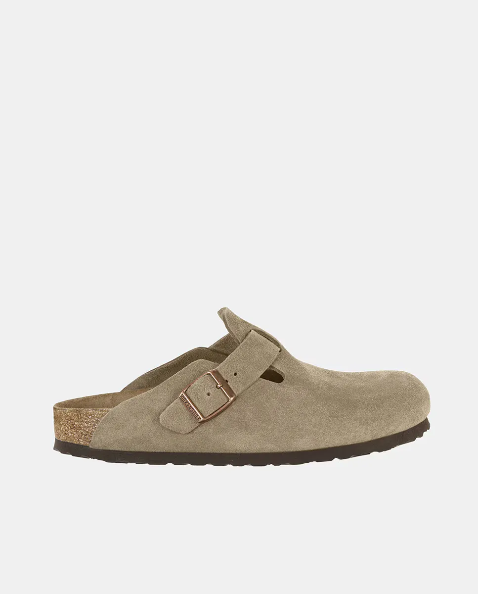 

Женские сабо из серо-коричневой замши Birkenstock, цвет Topo