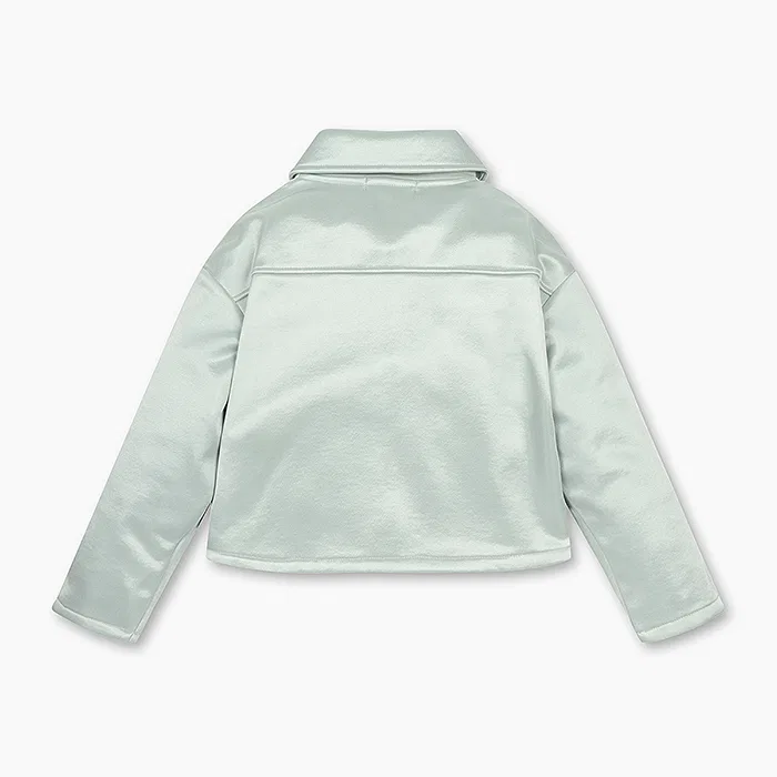 Детская куртка-поло из глянцевого джерси мятного цвета от Benetton Kids — фото 2