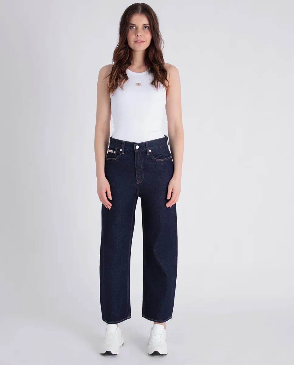 

Женские джинсы Barrel с высокой талией Calvin Klein Jeans, синий