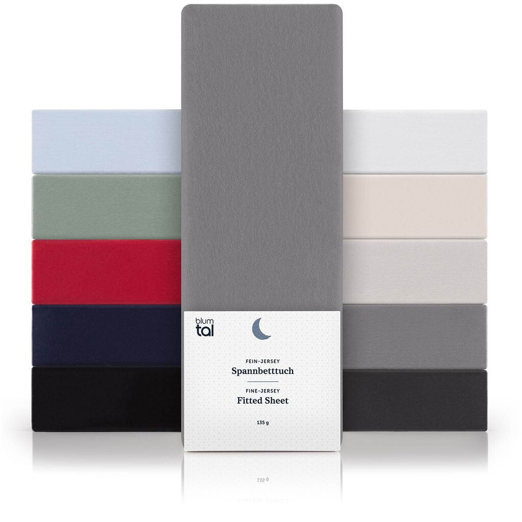 

Простыня Blumtal Basics хлопок микрофибра 90 x 190 см - простыня из 100% хлопка, высота матраса до 25 см, серая