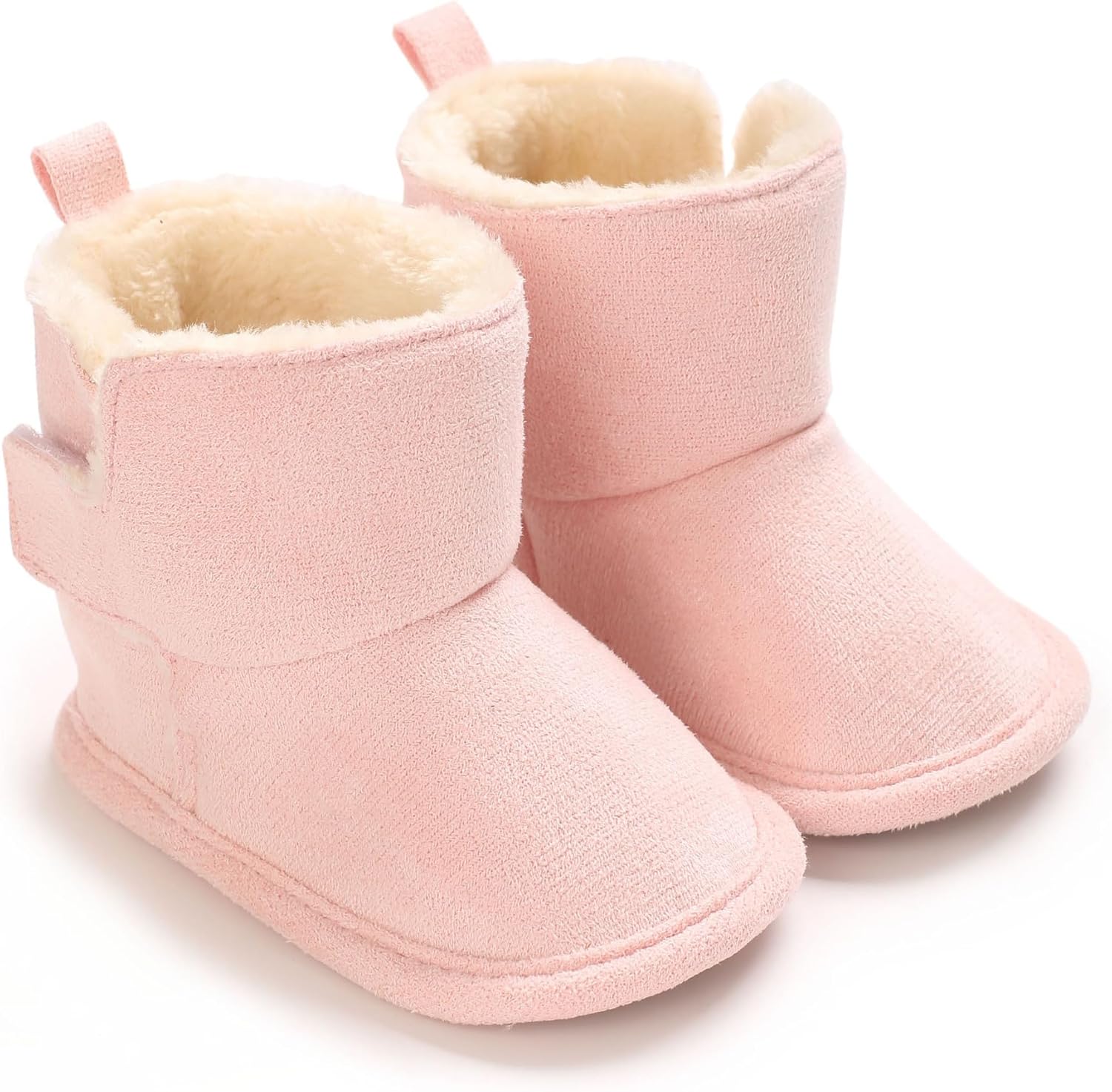 

Зимние теплые ботинки для мальчиков и девочек с мягкой флисовой подкладкой и мягкой подошвой, для новорожденных, нескользящие Purepips, Pink