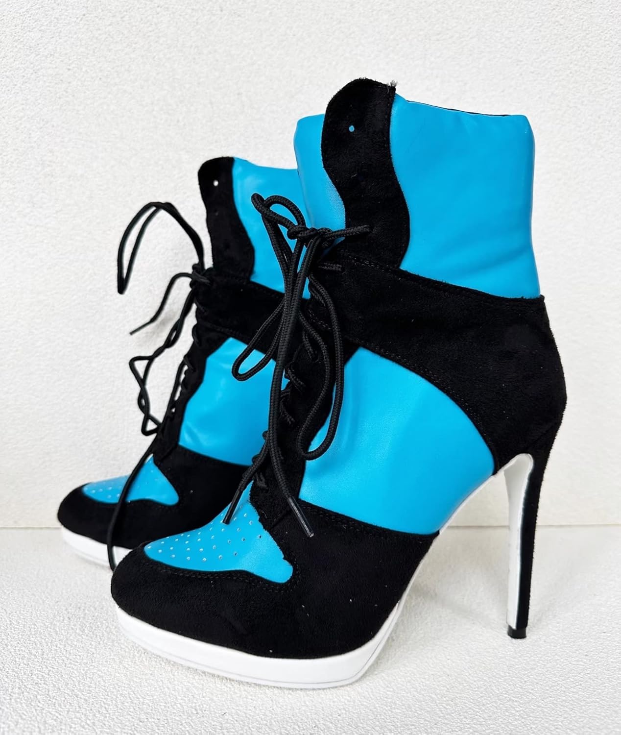Ботильоны Frankie Hsu Stiletto Sport с высокой шпилькой для баскетбола, черные замшевые классические белые кроссовки-бутсы, дизайнерская обувь больших размеров для женщин и мужчин — фото 2