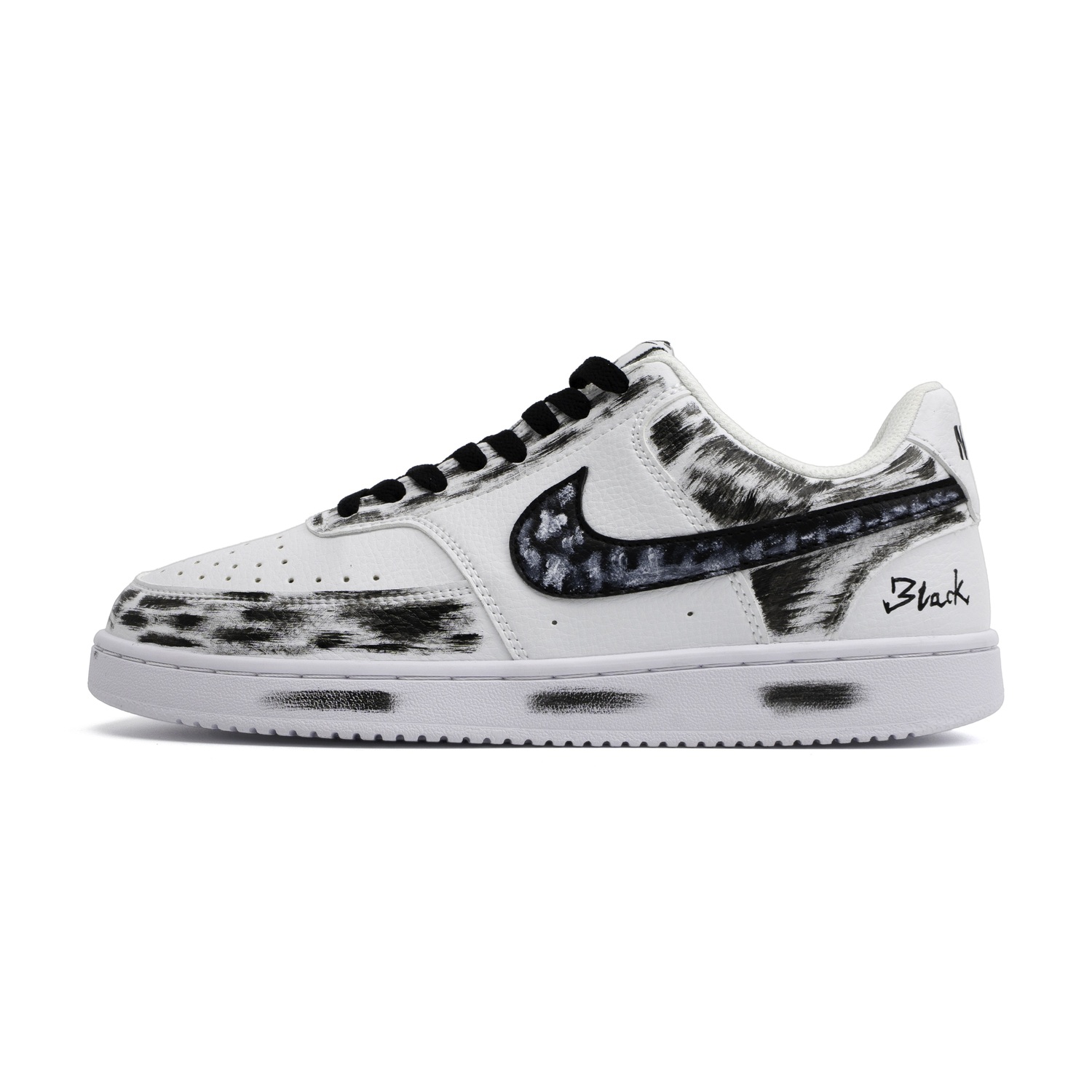 

Nike Court Vision 1 Dark Souls с амортизацией, устойчивые к истиранию, дышащие низкие кроссовки для скейтбординга Unisex черно-белые