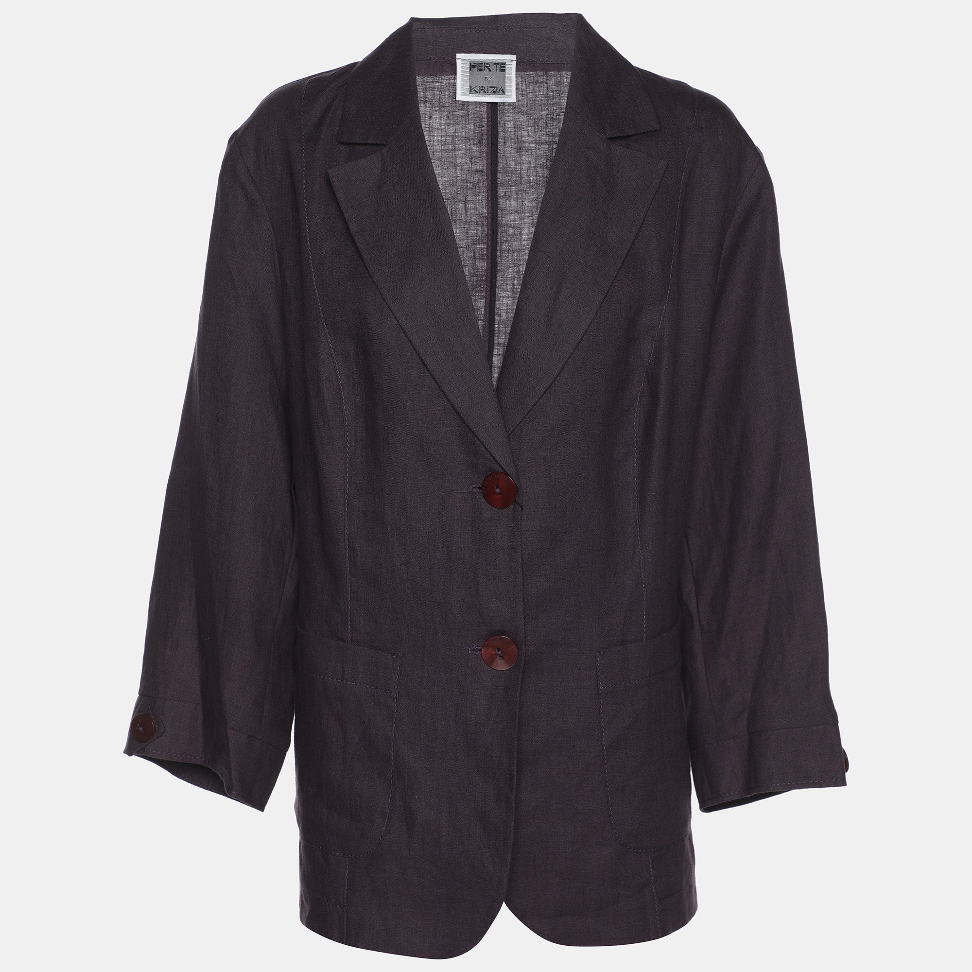 

Однобортный блейзер из фиолетового льна Perte By Krizia