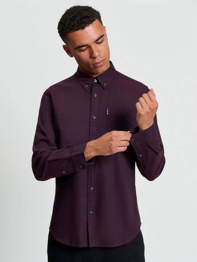 

Хлопковая оксфордская рубашка Signature Ben Sherman, Dark Wine