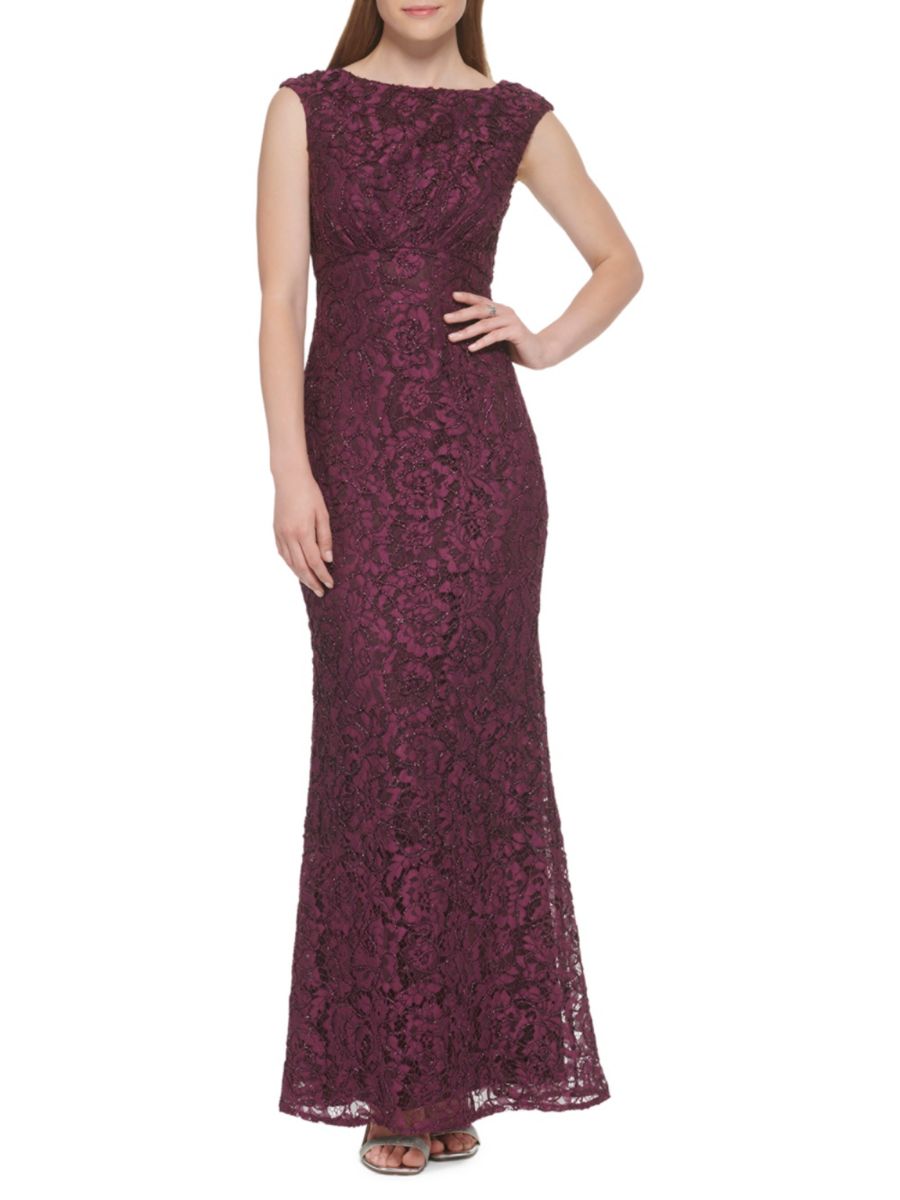 

Кружевное платье с короткими рукавами Vince Camuto, цвет Plum