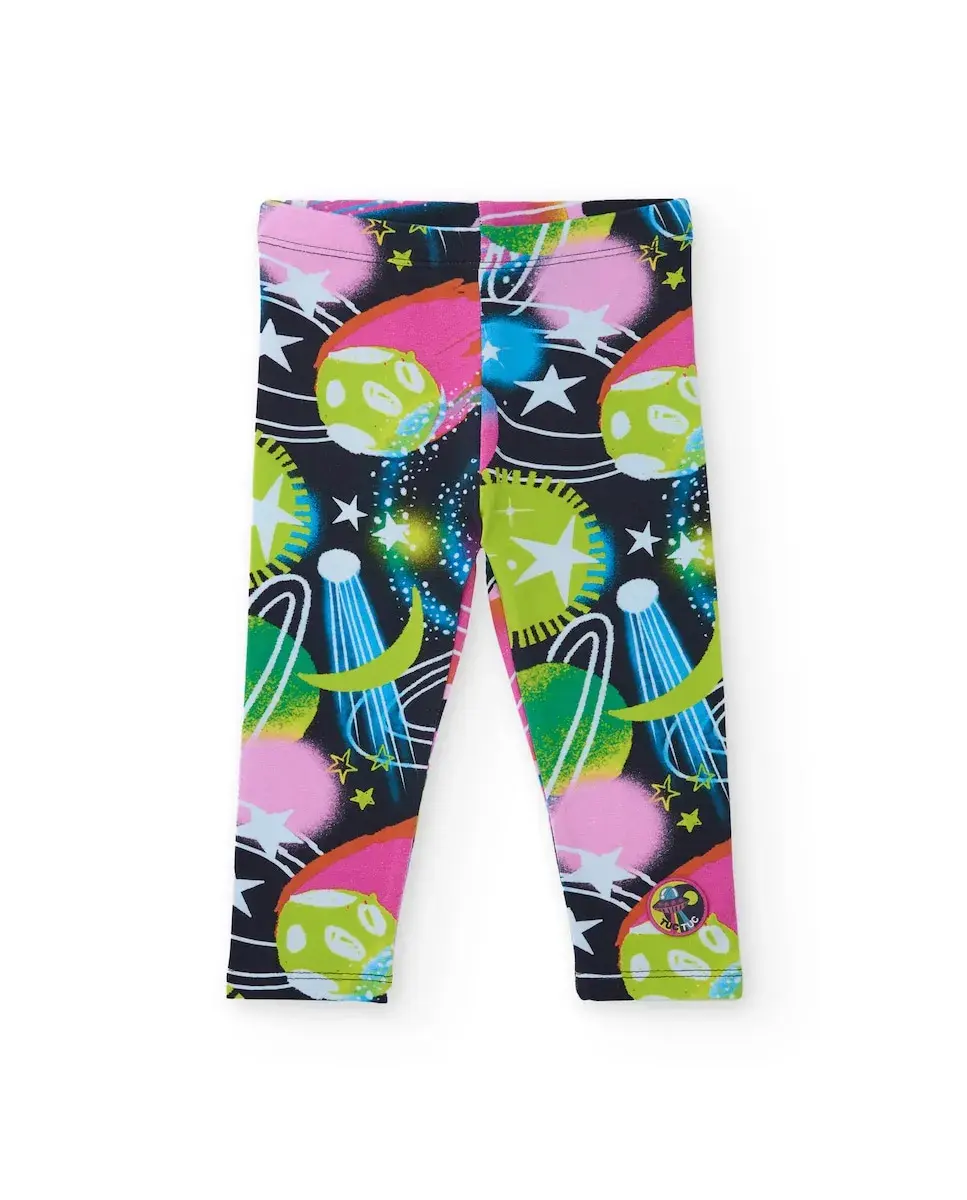 

Леггинсы для девочки с принтом планет и звезд в ярких цветах Tuc tuc
