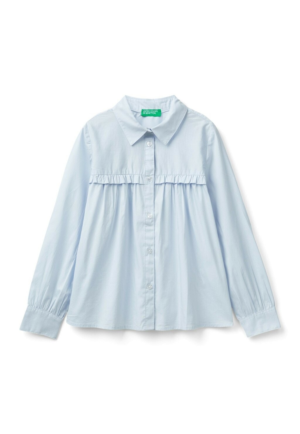 

Рубашка-блузка WITH ROUCHES ON THE YOKE United Colors of Benetton, синий
