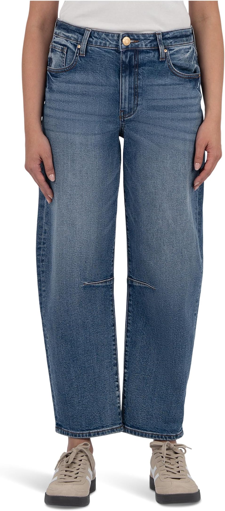 

Джинсы KUT from the Kloth Ashley High Rise Slouchy Barrel Straight Leg, цвет Improving