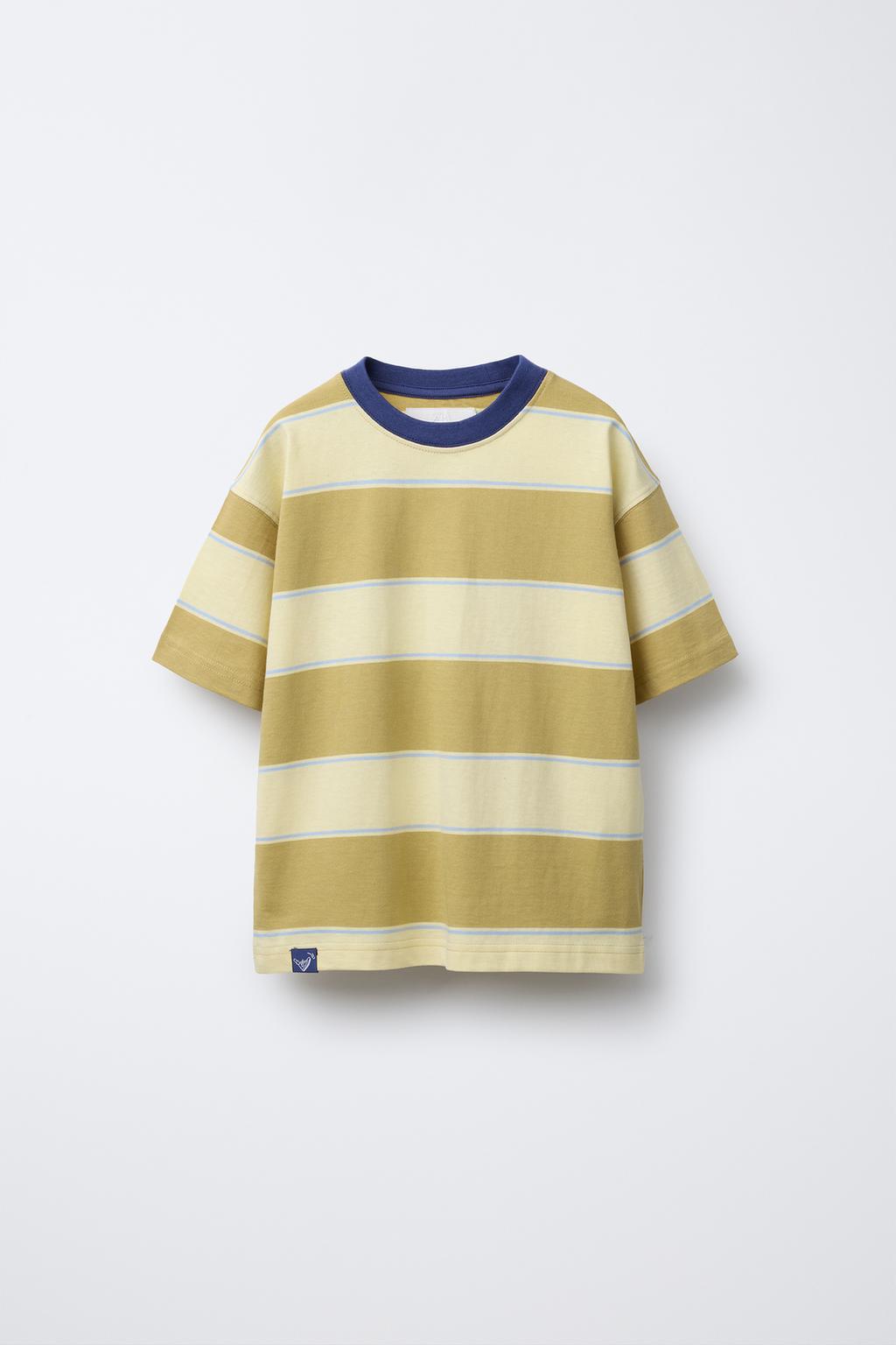 

Футболка в полоску с этикеткой ZARA, желтый