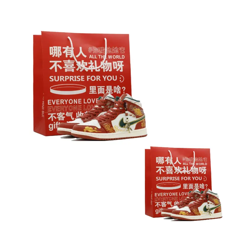 

Jordan Air 1 CNY Год Лошади Благословение Устойчивые к истиранию Mid Top Винтажные баскетбольные кроссовки Unisex China Red