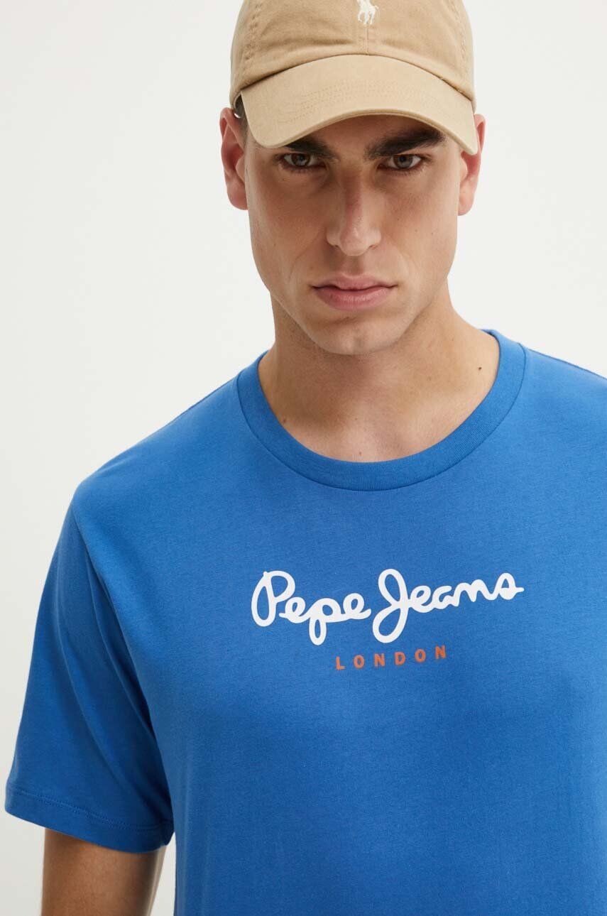 

Хлопковая футболка Pepe Jeans Eggo, синий